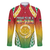 Personalised Vanuatu Family Matching Long Sleeve Bodycon Dress and Hawaiian Shirt Proud To Be A Ni-Van With Tribal Pattern LT05 Dad's Shirt - Long Sleeve Reggae - Polynesian Pride