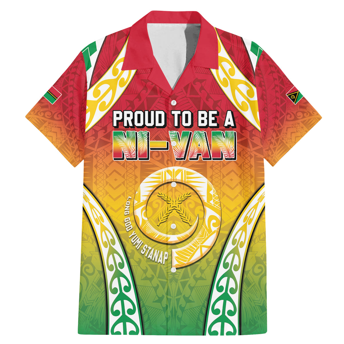 Personalised Vanuatu Family Matching Mermaid Dress and Hawaiian Shirt Proud To Be A Ni-Van With Tribal Pattern