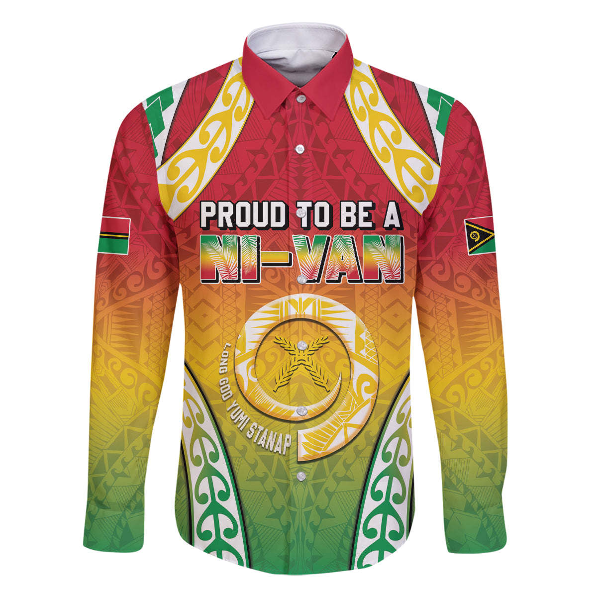 Personalised Vanuatu Family Matching Tank Maxi Dress and Hawaiian Shirt Proud To Be A Ni-Van With Tribal Pattern LT05 Dad's Shirt - Long Sleeve Reggae - Polynesian Pride