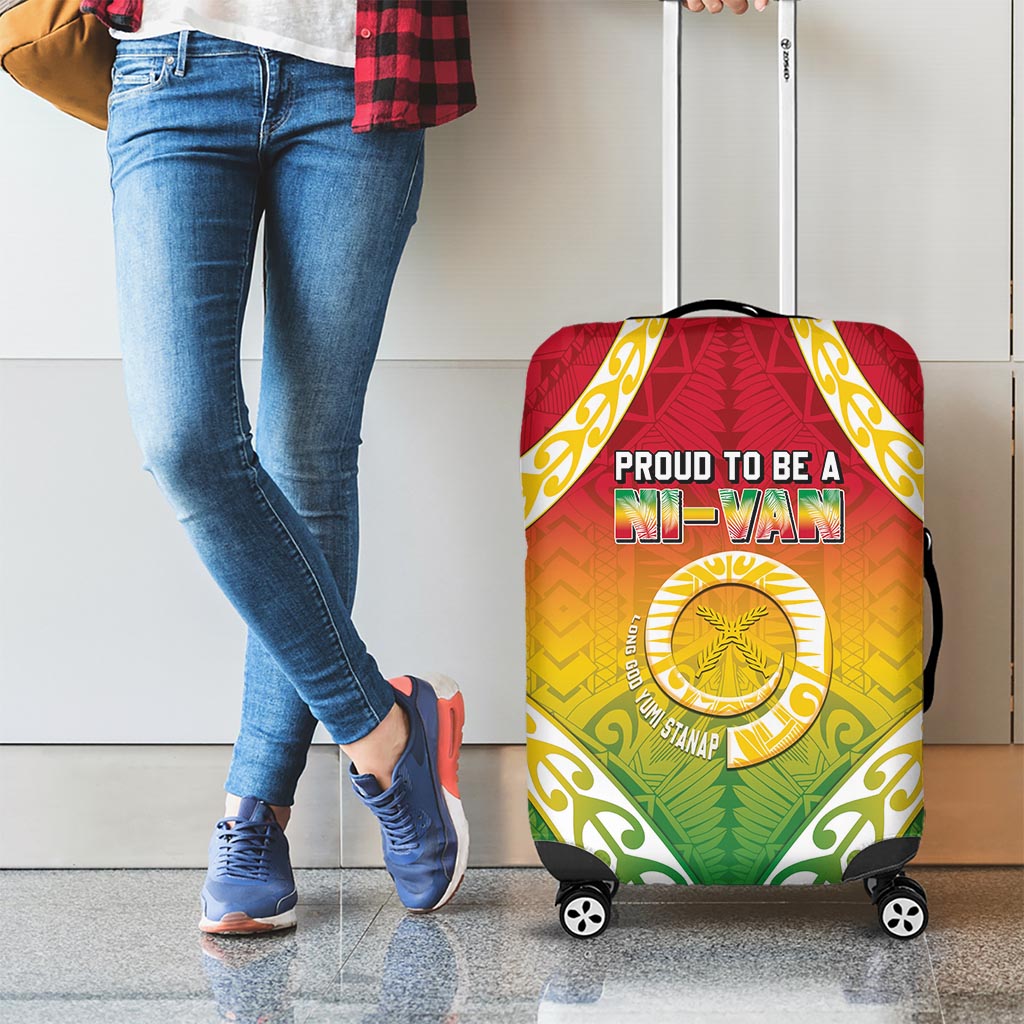 Vanuatu Luggage Cover Proud To Be A Ni-Van With Tribal Pattern