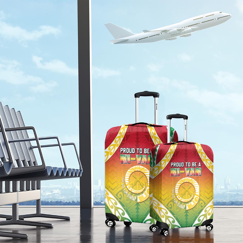 Vanuatu Luggage Cover Proud To Be A Ni-Van With Tribal Pattern