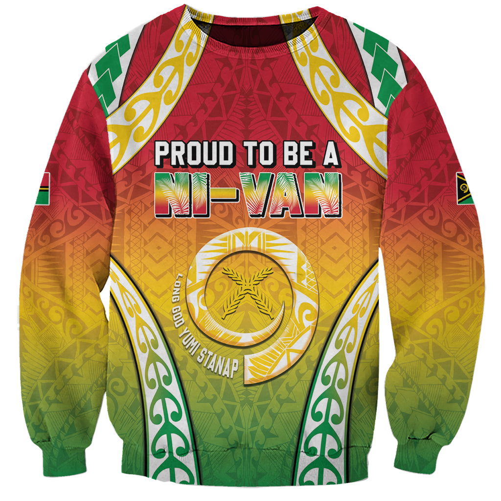 Personalised Vanuatu Sweatshirt Proud To Be A Ni-Van With Tribal Pattern
