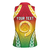 Personalised Vanuatu Women Sleeveless Polo Shirt Proud To Be A Ni-Van With Tribal Pattern