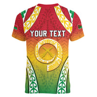 Personalised Vanuatu Women V-Neck T-Shirt Proud To Be A Ni-Van With Tribal Pattern