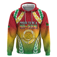 Personalised Vanuatu Zip Hoodie Proud To Be A Ni-Van With Tribal Pattern LT05 Pullover Hoodie Reggae - Polynesian Pride