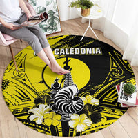 New Caledonia Day Round Carpet Kanaky Flag Coat Of Arms Polynesian Pattern LT05 - Polynesian Pride