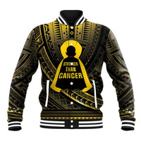 Personalised Polynesia Childhood Cancer Awareness Baseball Jacket You Are Stronger Than Cancer