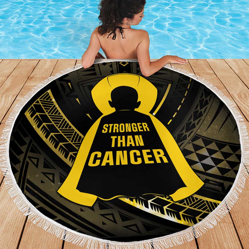 Polynesia Childhood Cancer Awareness Beach Blanket You Are Stronger Than Cancer