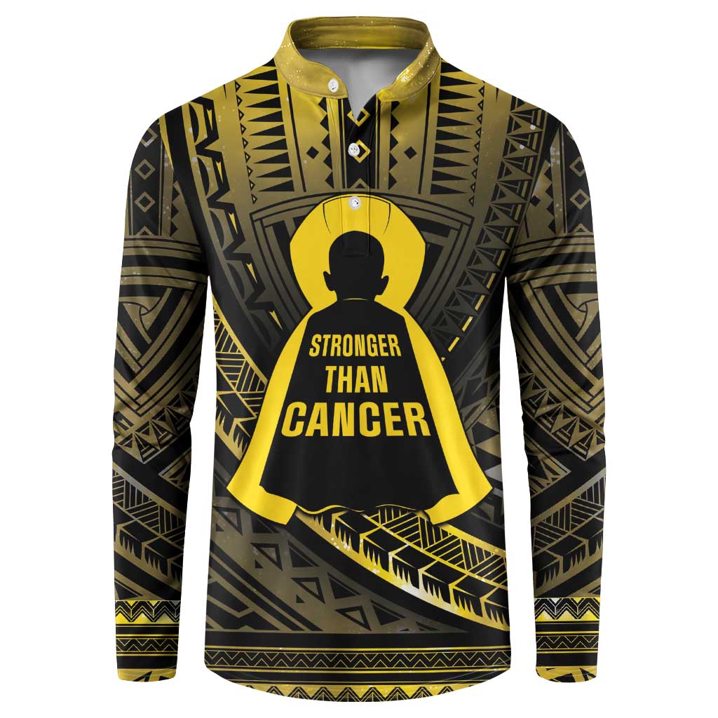 Personalised Polynesia Childhood Cancer Awareness Button Sweatshirt You Are Stronger Than Cancer