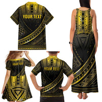Personalised Polynesia Childhood Cancer Awareness Family Matching Tank Maxi Dress and Hawaiian Shirt You Are Stronger Than Cancer