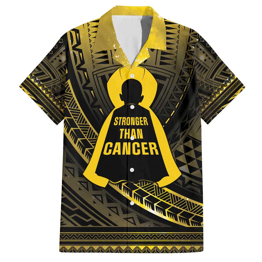 Personalised Polynesia Childhood Cancer Awareness Family Matching Tank Maxi Dress and Hawaiian Shirt You Are Stronger Than Cancer