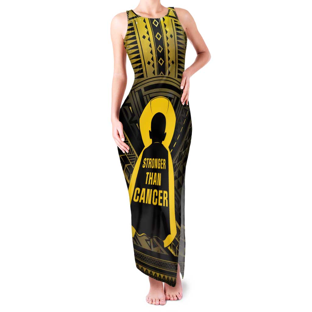 Personalised Polynesia Childhood Cancer Awareness Family Matching Tank Maxi Dress and Hawaiian Shirt You Are Stronger Than Cancer