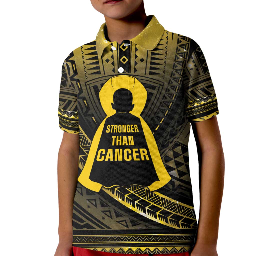 Personalised Polynesia Childhood Cancer Awareness Kid Polo Shirt You Are Stronger Than Cancer