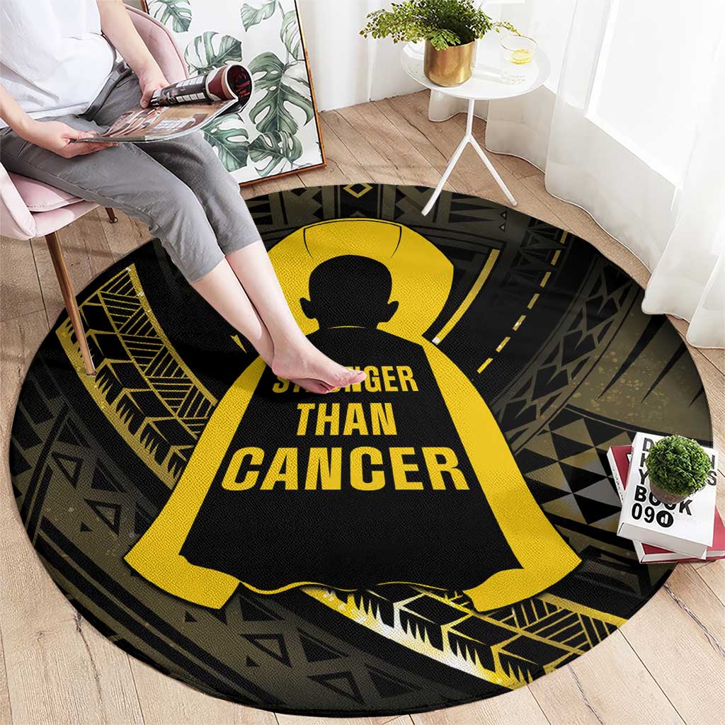 Polynesia Childhood Cancer Awareness Round Carpet You Are Stronger Than Cancer