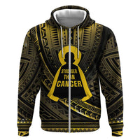 Personalised Polynesia Childhood Cancer Awareness Zip Hoodie You Are Stronger Than Cancer