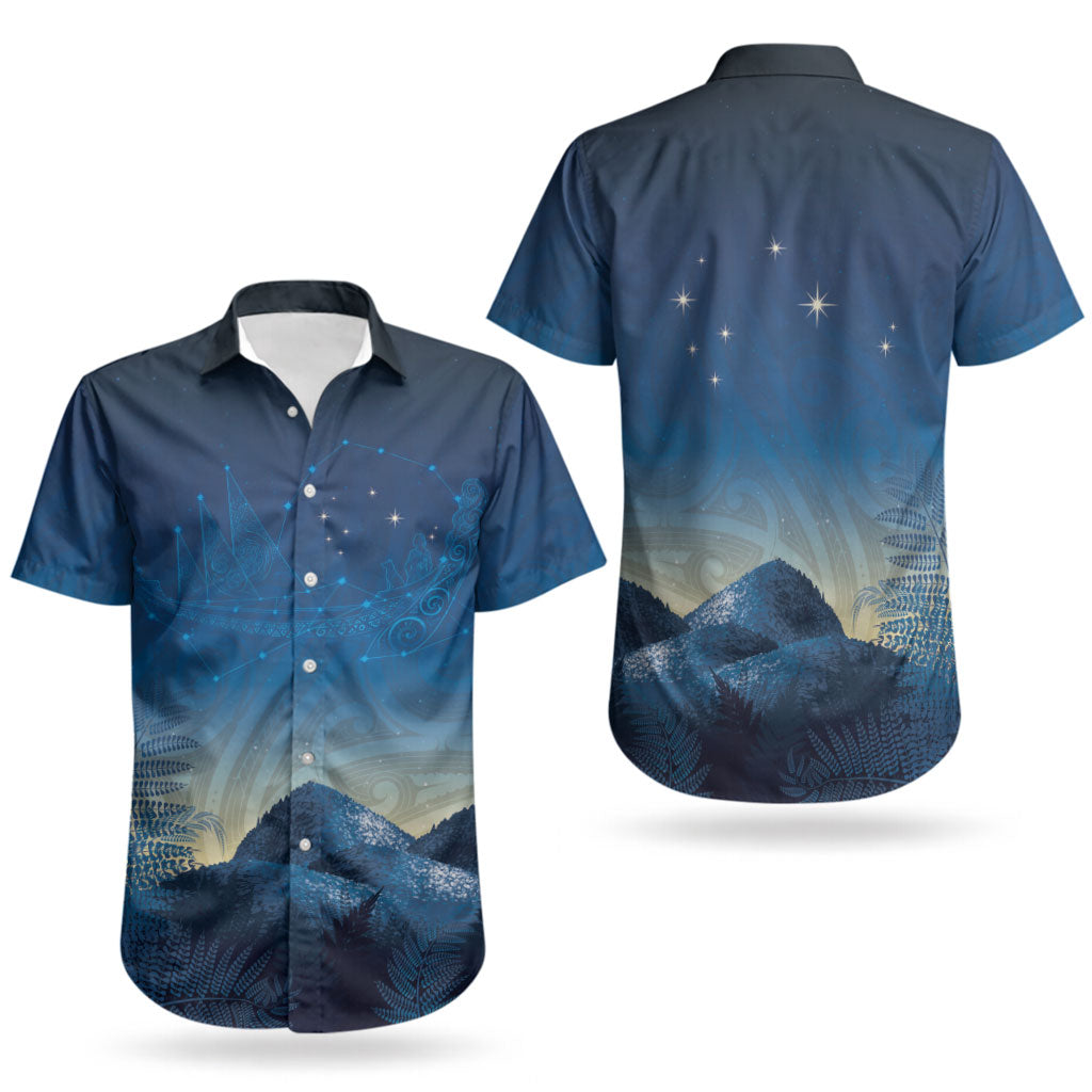 New Zealand Matariki Couples Matching Mermaid Dress and Hawaiian Shirt Maori Waka With Silver Fern LT05 - Polynesian Pride