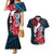 Personalized Guam Couples Matching Mermaid Dress and Hawaiian Shirt Latte Stone Mix Bougainvillea Polynesian Pattern LT05 Blue - Polynesian Pride