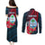 Personalized Guam Couples Matching Puletasi Dress and Long Sleeve Button Shirts Latte Stone Mix Bougainvillea Polynesian Pattern LT05 - Polynesian Pride