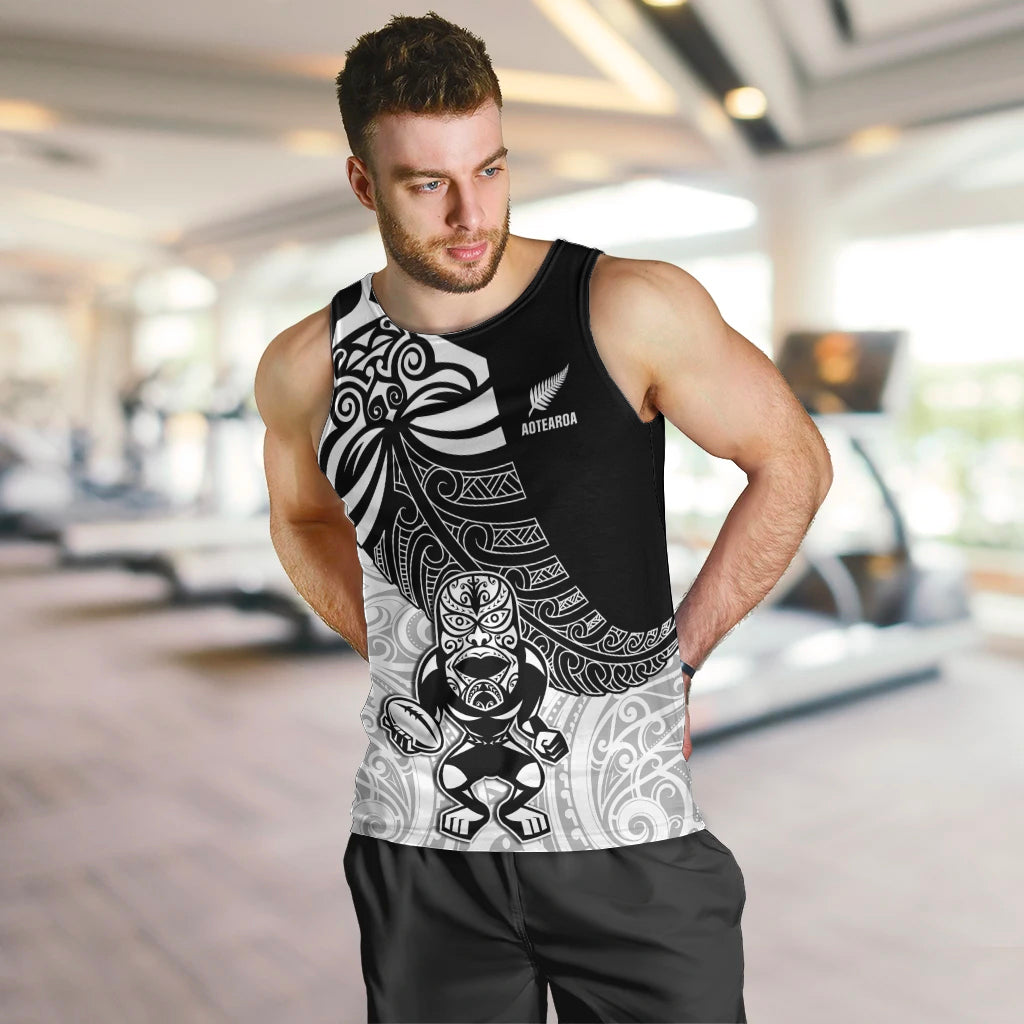 New Zealand Silver Fern Rugby Men Tank Top World Cup 2023 Go Aotearoa Maori Pattern LT05 - Polynesian Pride