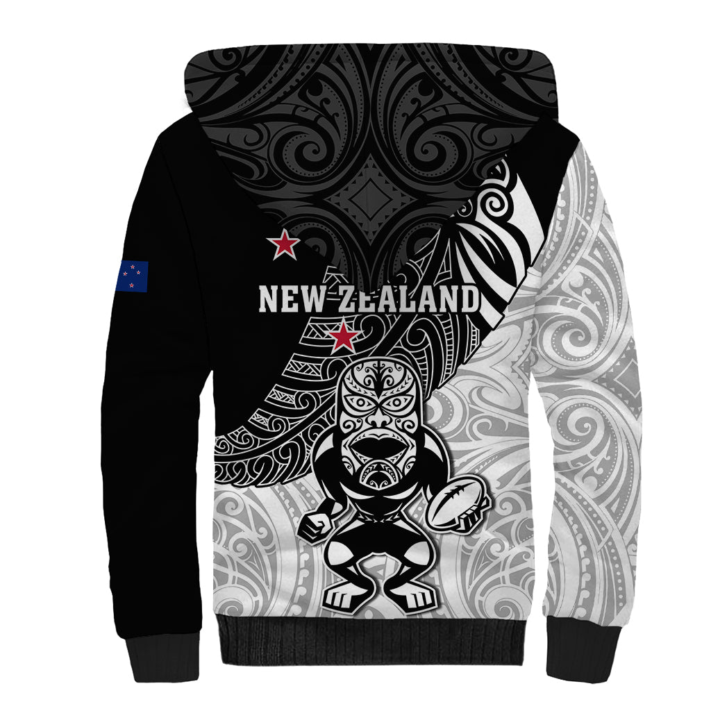 New Zealand Silver Fern Rugby Sherpa Hoodie World Cup 2023 Go Aotearoa Maori Pattern LT05 - Polynesian Pride