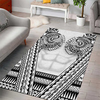 Polynesian Tattoo Inspired Cosplay Costume Area Rug Tribal Warrior White - Polynesian Pride