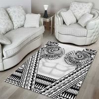 Polynesian Tattoo Inspired Cosplay Costume Area Rug Tribal Warrior White - Polynesian Pride