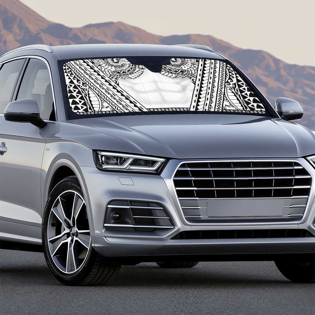 Polynesian Tattoo Inspired Cosplay Costume Auto Sun Shade Tribal Warrior White - Polynesian Pride