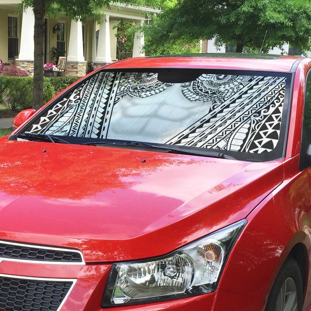 Polynesian Tattoo Inspired Cosplay Costume Auto Sun Shade Tribal Warrior White - Polynesian Pride