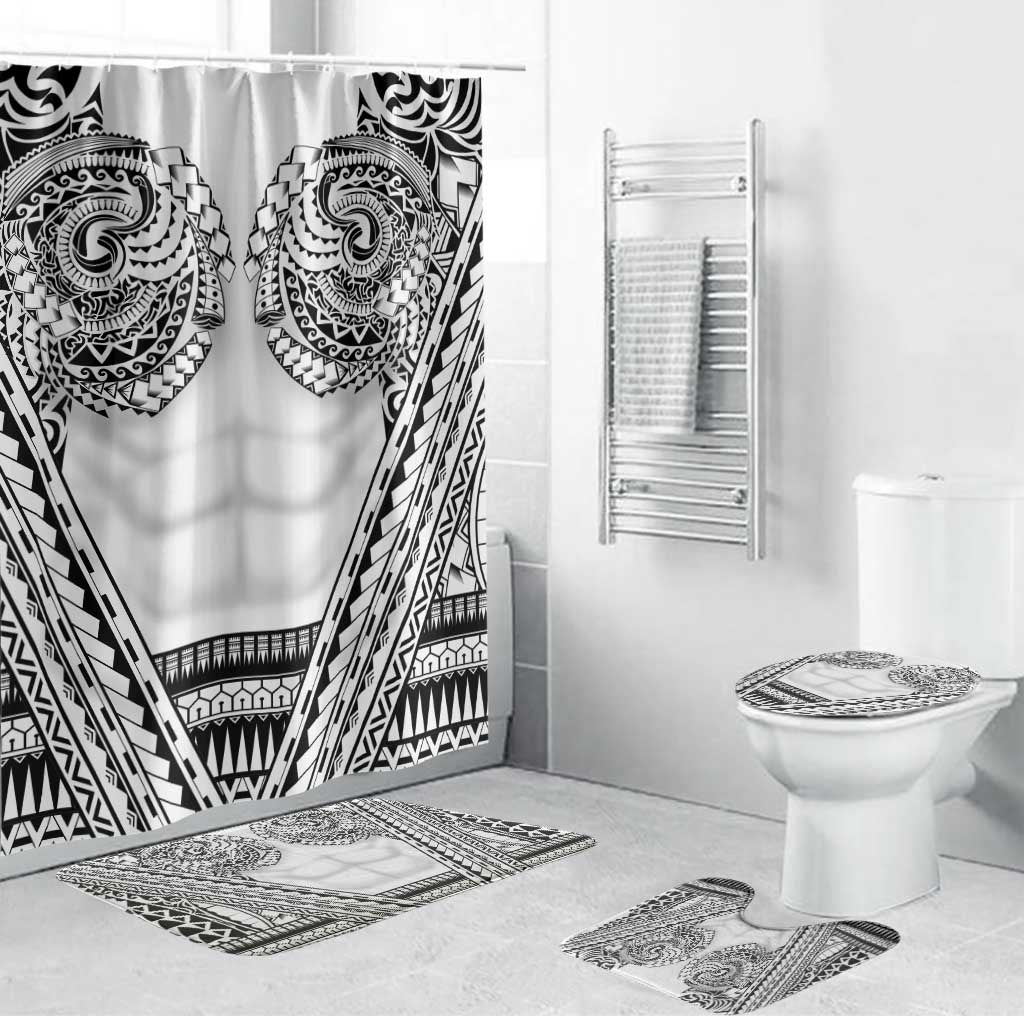 Polynesian Tattoo Inspired Cosplay Costume Bathroom Set Tribal Warrior White - Polynesian Pride