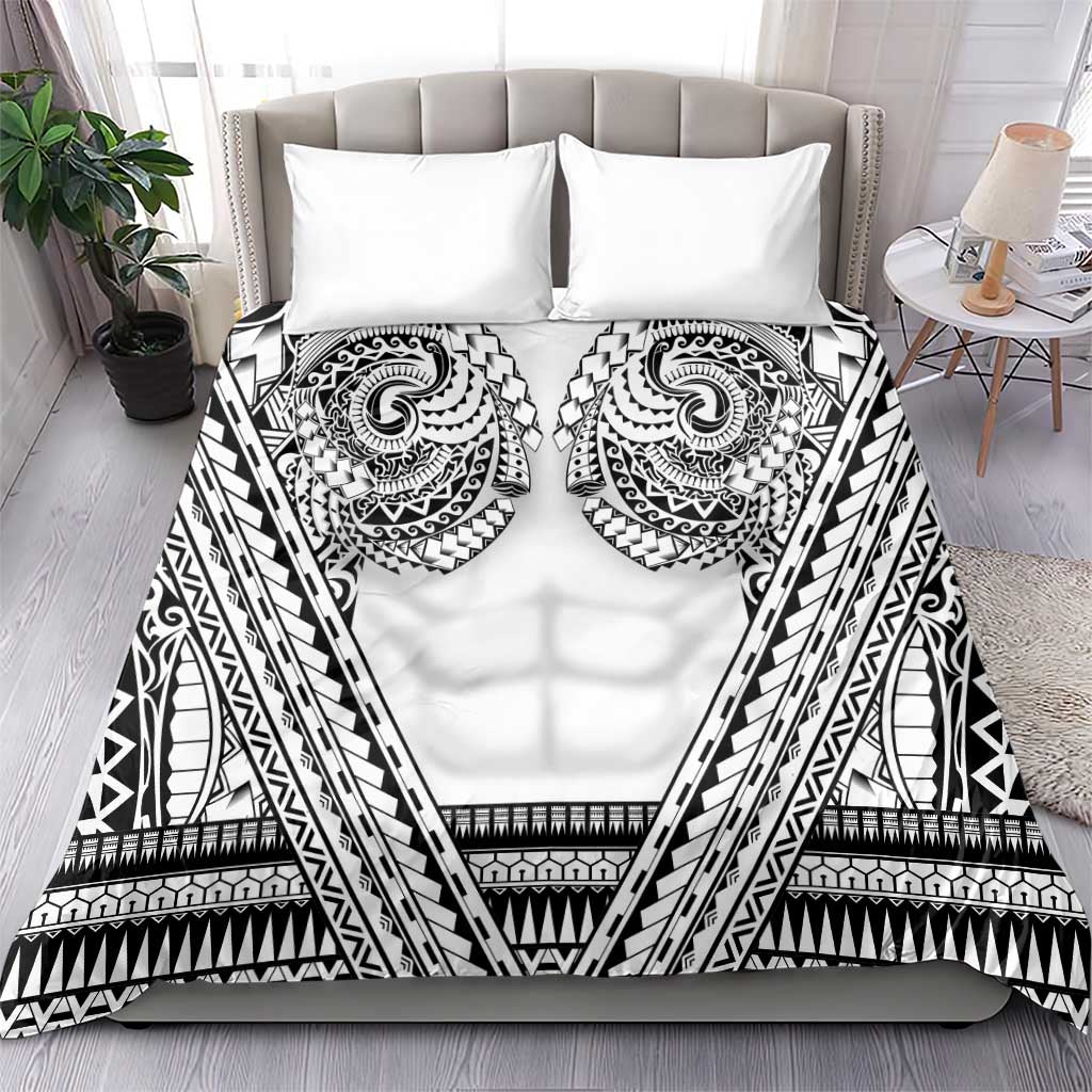 Polynesian Tattoo Inspired Cosplay Costume Bedding Set Tribal Warrior White - Polynesian Pride