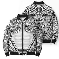 Polynesian Tattoo Inspired Cosplay Costume Bomber Puffer Jacket Tribal Warrior White - Polynesian Pride