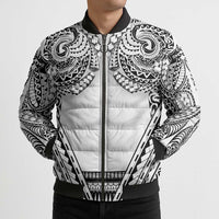 Polynesian Tattoo Inspired Cosplay Costume Bomber Puffer Jacket Tribal Warrior White - Polynesian Pride