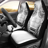 Polynesian Tattoo Inspired Cosplay Costume Car Seat Cover Tribal Warrior White LT05 - Polynesian Pride