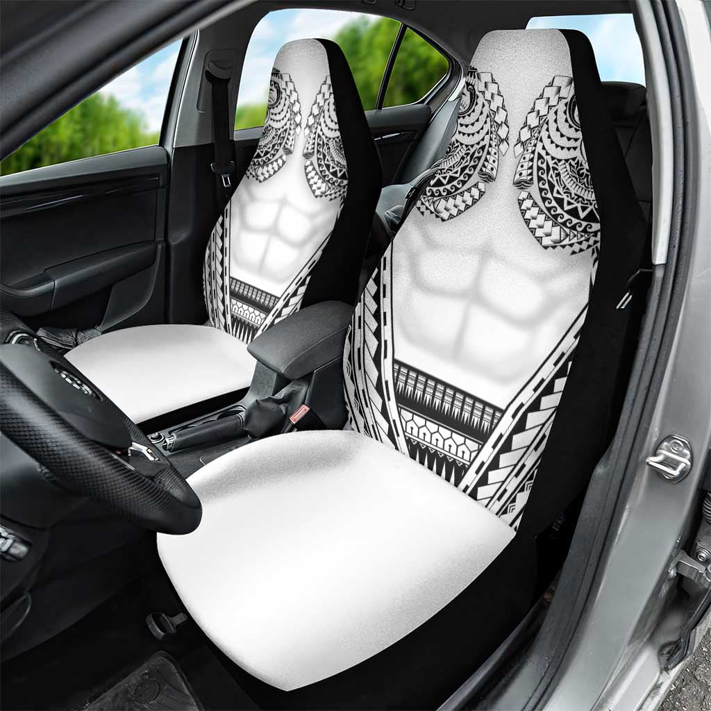 Polynesian Tattoo Inspired Cosplay Costume Car Seat Cover Tribal Warrior White LT05 - Polynesian Pride