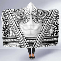 Polynesian Tattoo Inspired Cosplay Costume Hooded Blanket Tribal Warrior White - Polynesian Pride