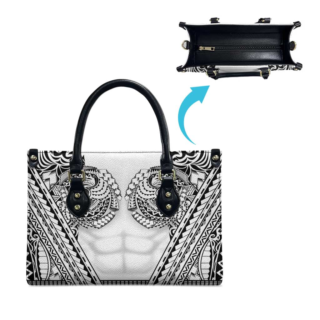 Polynesian Tattoo Inspired Cosplay Costume Leather Bag Tribal Warrior White - Polynesian Pride
