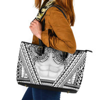 Polynesian Tattoo Inspired Cosplay Costume Leather Tote Bag Tribal Warrior White LT05 White - Polynesian Pride