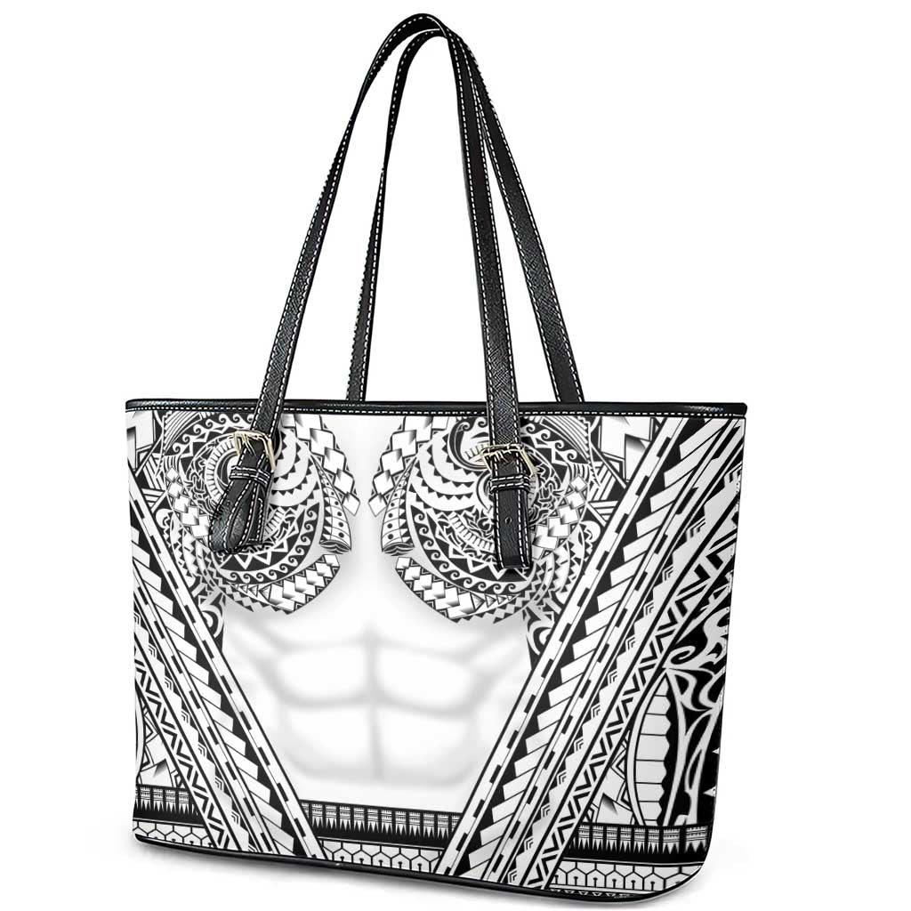 Polynesian Tattoo Inspired Cosplay Costume Leather Tote Bag Tribal Warrior White LT05 - Polynesian Pride