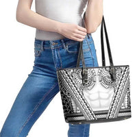 Polynesian Tattoo Inspired Cosplay Costume Leather Tote Bag Tribal Warrior White LT05 - Polynesian Pride