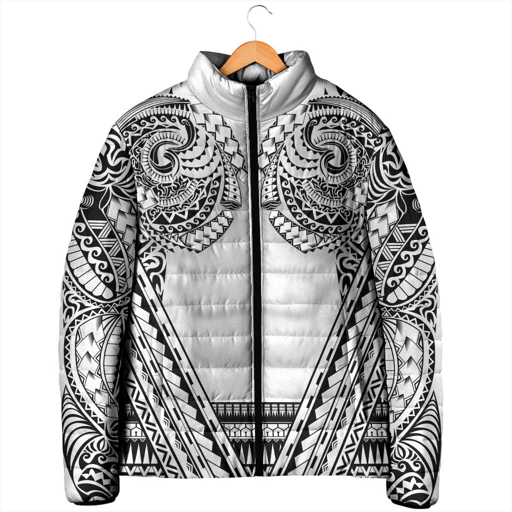 Polynesian Tattoo Inspired Cosplay Costume Padded Jacket Tribal Warrior White - Polynesian Pride