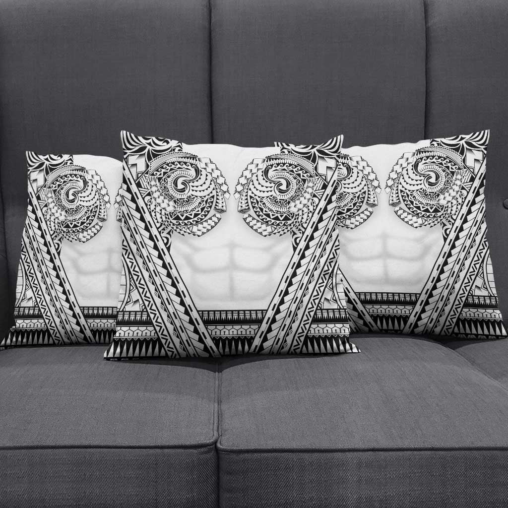 Polynesian Tattoo Inspired Cosplay Costume Pillow Cover Tribal Warrior White - Polynesian Pride