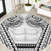 Polynesian Tattoo Inspired Cosplay Costume Round Carpet Tribal Warrior White LT05 White - Polynesian Pride