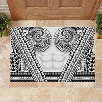 Polynesian Tattoo Inspired Cosplay Costume Rubber Doormat Tribal Warrior White - Polynesian Pride