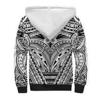 Polynesian Tattoo Inspired Cosplay Costume Sherpa Hoodie Tribal Warrior White - Polynesian Pride