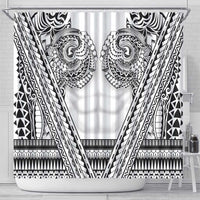 Polynesian Tattoo Inspired Cosplay Costume Shower Curtain Tribal Warrior White LT05 - Polynesian Pride