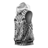 Polynesian Tattoo Inspired Cosplay Costume Sleeveless Hoodie Tribal Warrior White - Polynesian Pride