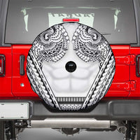 Polynesian Tattoo Inspired Cosplay Costume Spare Tire Cover Tribal Warrior White LT05 - Polynesian Pride