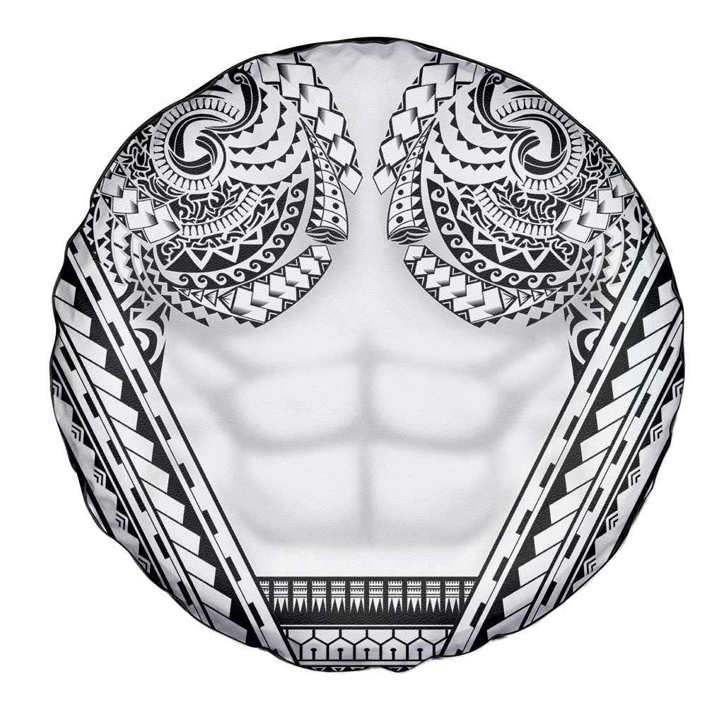 Polynesian Tattoo Inspired Cosplay Costume Spare Tire Cover Tribal Warrior White LT05 - Polynesian Pride