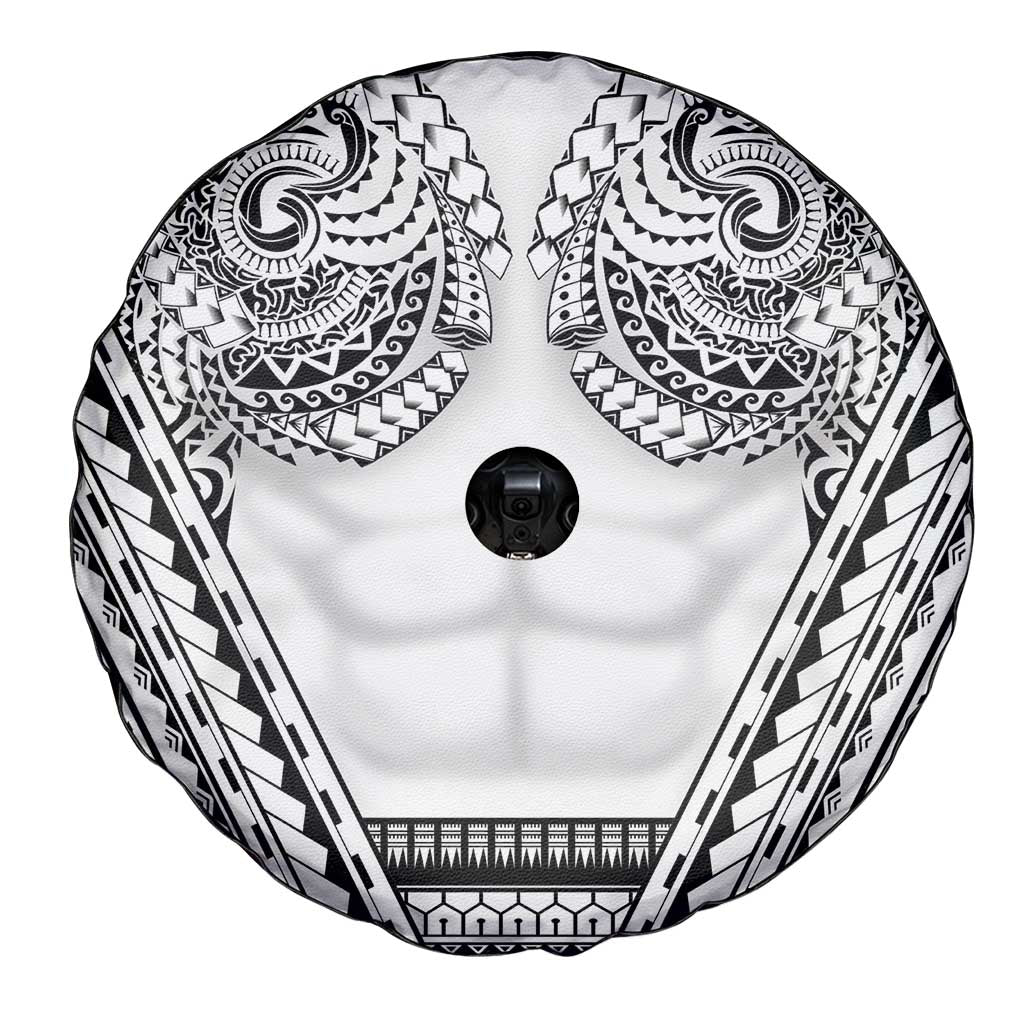 Polynesian Tattoo Inspired Cosplay Costume Spare Tire Cover Tribal Warrior White LT05 - Polynesian Pride