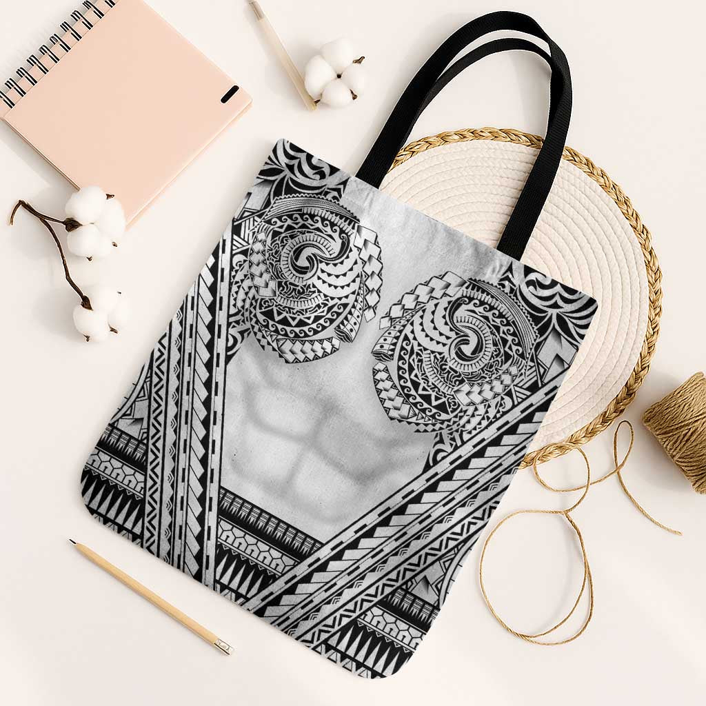 Polynesian Tattoo Inspired Cosplay Costume Tote Bag Tribal Warrior White LT05 Black Strap One Size White - Polynesian Pride
